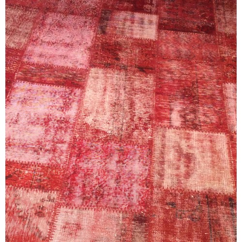 Red Handmade Patchwork Carpet