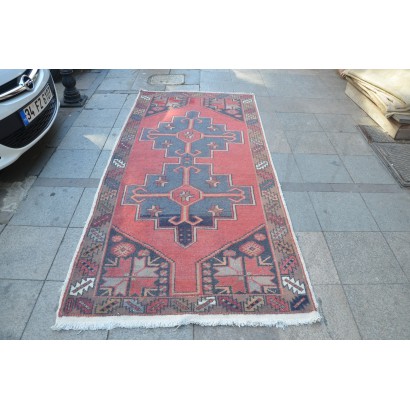  Red and Blue Faded Rug