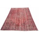 Red Handmade Vintage Overdyed Turkish Carpet