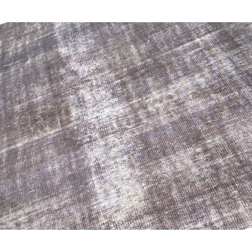 Grey Handmade Vintage Overdyed Turkish Carpet