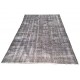 Grey Handmade Vintage Overdyed Turkish Carpet