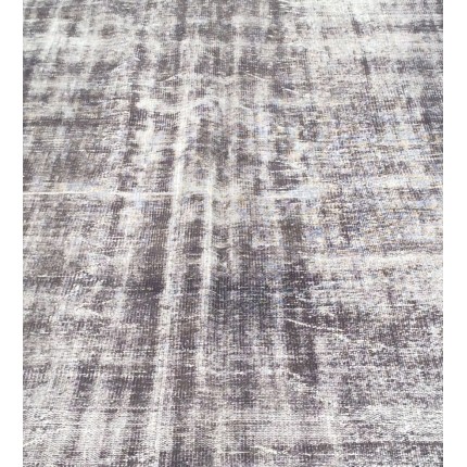 Black Handmade Vintage Overdyed Turkish Carpet