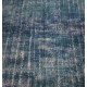  Blue Handmade Vintage Overdyed Turkish Carpet