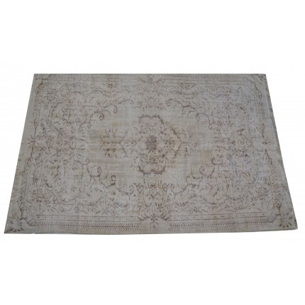 Grey Handmade Vintage Overdyed Turkish Carpet