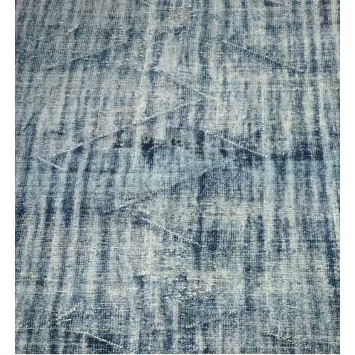 Blue Handmade Vintage Overdyed Turkish Carpet