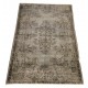 Grey Handmade Vintage Overdyed Turkish Carpet