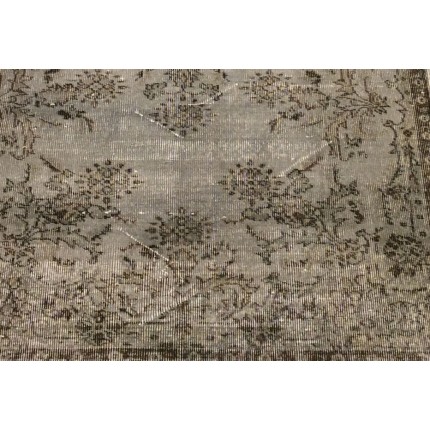 Grey Handmade Vintage Overdyed Turkish Carpet