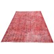  Red Handmade Vintage Overdyed Turkish Carpet