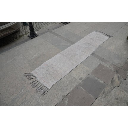 Grey Hemp Runner Rug