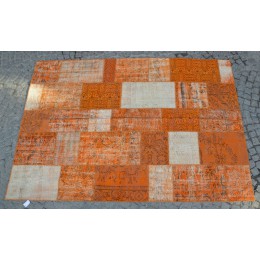Orange Handmade Patchwork Carpet