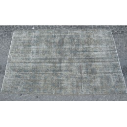 Grey Handmade Vintage Overdyed Turkish Carpet