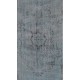 Grey Handmade Vintage Overdyed Turkish Carpet