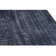 Black Handmade Vintage Overdyed Turkish Carpet