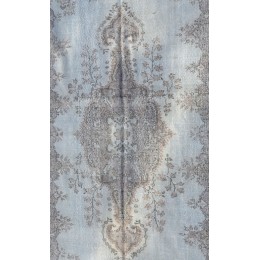 Grey Handmade Vintage Overdyed Turkish Carpet