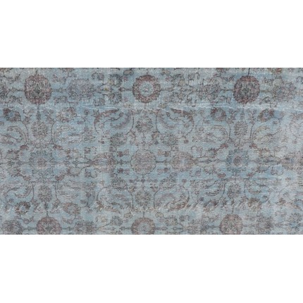 Grey Handmade Vintage Overdyed Turkish Carpet