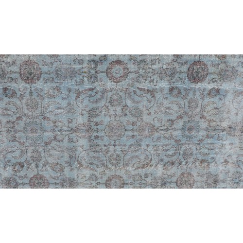 Grey Handmade Vintage Overdyed Turkish Carpet