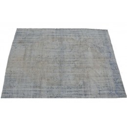 Grey Handmade Vintage Overdyed Turkish Carpet