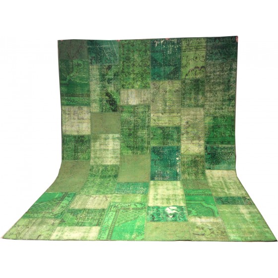  Green Handmade Patchwork Carpet