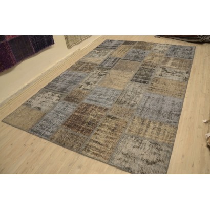  Grey Handmade Patchwork Carpet