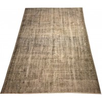 Beige Handmade Vintage Overdyed Turkish Carpet