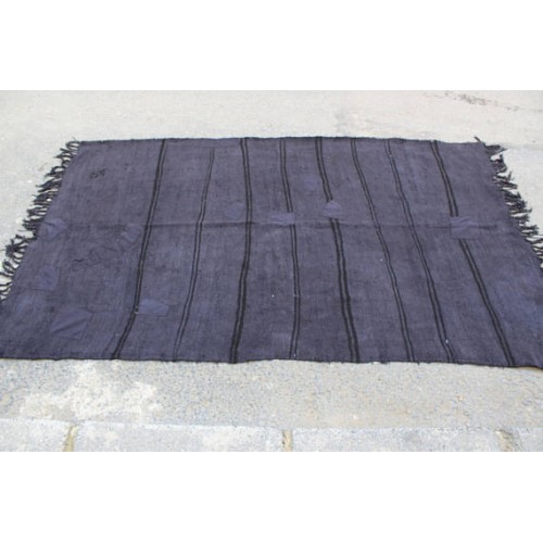 Black Stripe Hemp Rug